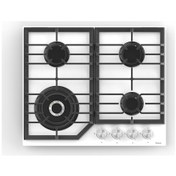 Resim Ferre NT 026 Beyaz Wok Gözlü Döküm Izgaralı Cam Ocak 