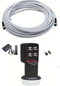 Resim NcpLine 50 Metre Uydu Anten Kablosu +4 Lü Lnb+hd Uydu Cihazı+4 F Konnektörlü Set Hazır 