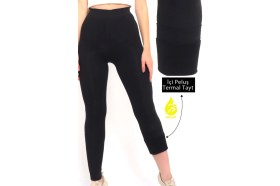 Resim Sauna Suit Unisex Peluş Yumuşak Kışlık Termal Esnek Rahat Toparlayici Peluş Tayt 