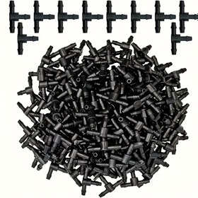 Resim 4/7mm Borular İçin Siyah Plastik Dikenli Tee Bağlayıcı - Damlama Sulama, Püskürtme Yangın Söndürücüler ve Bahçe Sulama Sistemleri İçin Dayanıklı Hortum Bağlayıcı, Bahçe Sulama Aksesuarları | Çok Yönlü Bağlayıcı | Dayanıklı Plastik 