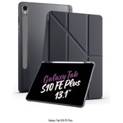 Resim Galaxy Tab S10 Fe Plus Uyumlu 13.1 İnç Kalem Bölmeli Standlı Tri Folding Tablet Kılıfı Kapaklı Kılıf Lila 