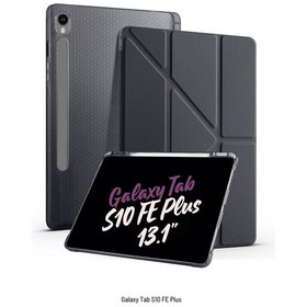 Resim Galaxy Tab S10 Fe Plus Uyumlu 13.1 İnç Kalem Bölmeli Standlı Tri Folding Tablet Kılıfı Kapaklı Kılıf Lila 