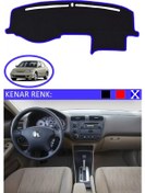 Resim Torpido Koruma Halısı Siyah Kenar Renk Mavi Honda Civic Vtec2 2003-2005 İle Uyumlu 