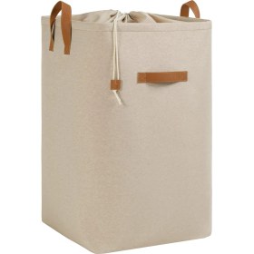 Resim Home Textile Ağzı Büzgülü Bej Renk Çamaşır Sepeti 36 x 36 x 57 cm 