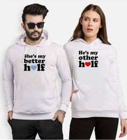 Resim Tshirthane Better Other Half Sevgili Kombinleri Kapüşonlu Kombin 
