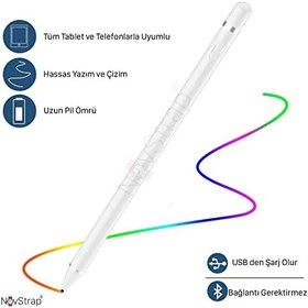 Resim NovStrap Apple iPad 2 3 4 iPad Mini 2 3 4 5 6 ile Uyumlu Dokunmatik Tablet Kalemi DZ870 Active Stylus Pencil 