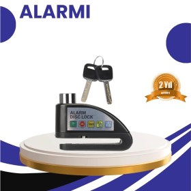 Resim K-Yonlineticaret Taşınabilir Alarm Disk Kilidi Motosiklet Scooter Bisiklet Güvenlik 