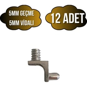 Resim DS Yapı Metal 5mm Vidalı ve Geçme Raf Pimi Dolap Raf Altı Pimi(5mm)(Metal) 
