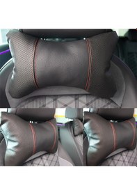 Resim Space Oto Premium Oto Koltuk Boyun Yastığı - Siyah Kırmızı 2'li 