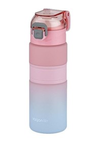 Resim Vagonlife 600ml Çift Renk Kaydırmaz Silikon Gövde Motivasyon Su Matarası Pembe 