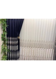 Resim Nivemeshome Ft632255 V-530 Antakya Lacivert 1/3 Sık Pileli Fon Perde Apm Lacivert 