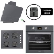 Resim Luxell B66-SGF3 - 40 TAHDF - DA-835 Gri Ankastre Set + LXAF-01 FastFryer Sıcak Hava Fritözü 