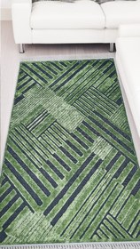 Resim Dekhera Ömür Yıkanabilir Halı 5722 yesil - 80X300 / Dot Taban 