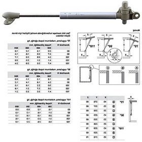 Resim Gazlı Pistonlu Amortisör Kapak Hidroliği Ayarlanabilir 27 Cm 100 Nt 