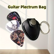 Resim Gitar Plektur Çantası Anahtarlık Anahtarlık Enstrüman Kolye Plektur Çantası Plektur Saklama Çantası Dekoratif Toka 