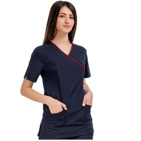 Resim Kadın Spa Takım Likralı Terry Cotton Lacivert-bordo Biyeli 