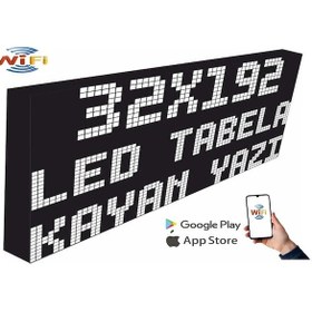 Resim Led Tabela 32x192cm Tek Taraflı Beyaz Kayan Yazı-wifi 