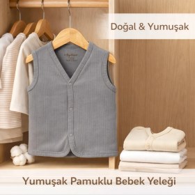 Resim Angeltouch %100 Pamuk Kız Erkek Bebek Yelek Raporlu Basic 