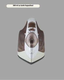 Resim Buharlı Ütü 2200w Seramik Taban 300 Ml Kahverengi Dikey Ütüleme 