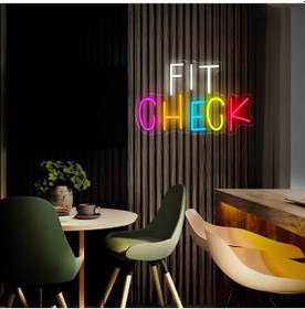 Resim Twins Led Fit Check Yazılı Neon Tabela Çok Renkli Model:model:67023366 Çok Renkli 