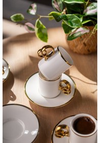 Resim Emsan Wedding 90 Ml 6'lı Kahve Fincan Takımı Gold 