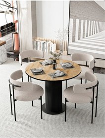 Resim Avvio Rio 90x90 Yuvarlak Mutfak Masasi Takimi Yemek Masasi Takimi Akça 