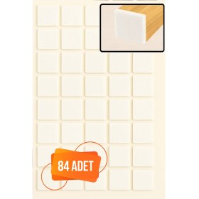 Resim Macroza Yapışkanlı Mobilya Masa Sandalye Parke Zemin Ayak Koruyucu Kaydırmaz Keçesi 30 mm (84 Adet) 