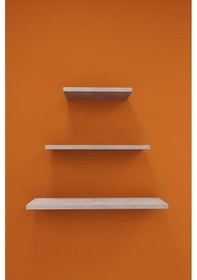 Resim Asra Trend Modern 3'lü Uçan Raf Çok Amaçlı Duvar Rafı Organizer %100 Mdf Kitaplık Mutfak Banyo Rafı Drf05 Retro Taş 