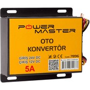 Resim Genel Markalar Powermaster Pm-7896 24v Dc / 12v Dc 5 Amper Oto Konvertör 