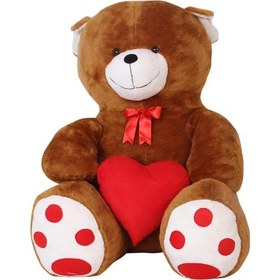 Resim Oturan Kalpli Ayı Kahve Peluş 50 Cm 