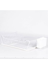 Resim Tek Katlı Bulaşık Sepeti + Tabaklık - Pe Kaplamalı Beyaz 