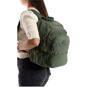 Resim Baginn Kadın Sırt Çantası Çok Cepli 30 25 Cm Hafif Klinkır Kumaş Spor Seyahat Çantası Su İtici Kumaş Yeşil 