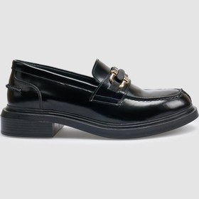 Resim Hakiki Deri Siyah Açma Kadın Günlük Ayakkabı Siyah 