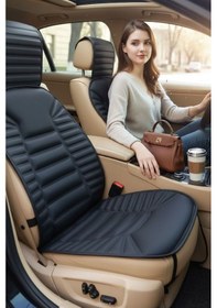 Resim Oto Koltuk Minderi Ortopedik Lüks Süngerli Ön 2 Koltuk Siyah Araç Koltuk Koruyucu Kılıf 