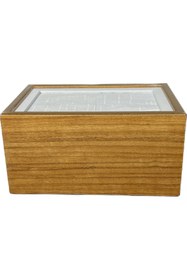 Resim Mimoza Ahşap Masaüstü Yatay Peçetelik 24 Adet Restaurant Dispenser Afrika Ceviz 