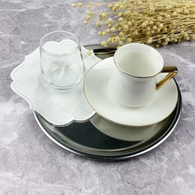 Resim Weare2 Beyaz Renkli Nakışlı Keten Efektli 2'li Kokteyl Peçetesi 