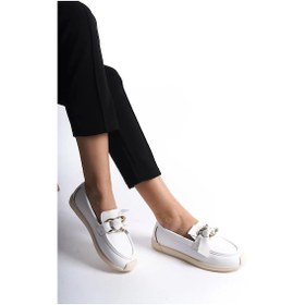 Resim Prego Termo Kaymaz Taban Toka Detaylı Kadın Günlük Loafer Ayakkabı Beyaz Beyaz 