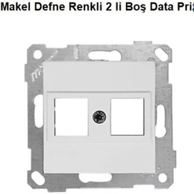 Resim Makel Defne Renkli 2 Li Boş Data Prizi Çerçevesiz 