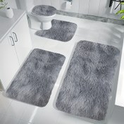 Resim İki Parça Lüks Tie-Dye Yumuşak İç Mekan Halıları, Şık Dikdörtgen Tasarım, Banyo ve Ev Dekorasyon Alanları için U-Şekilli, Banyolar, Tuvalet Girişleri, İç Oda Kapıları için Uygun 