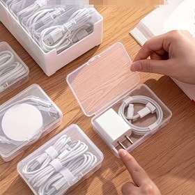Resim 1 Adet Awaoko Kablo ve Elektronik Organizatör Kutusu - USB-C/Lightning/USB-A Portlu - Şarj Cihazları, Power Banklar, USB Bellekler, Kulaklıklar İçin Teknoloji Saklama Kutusu - Ev/Ofis İçin Kompakt Masa ve Seyahat Aksesuar Tutucu (Güç Gerektirmez) 