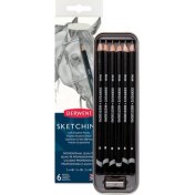 Resim Derwent : Sketching Pencil : Eskiz Kalem Seti : 6' Lı (Metal Kutu) 
