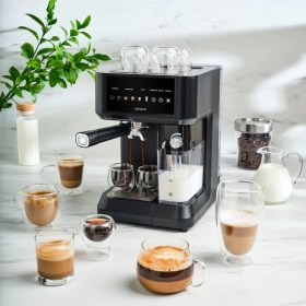 Resim Karaca Mycaffe Barista S10 Entegre Süt Hazneli Otomatik Espresso Latte ve Cappuccino Mak. Matteblack 