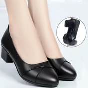 Resim Kadınların Rahat Siyah Burunlu Slip-On Loafers - Yumuşak Sentetik Kapak, Düşük Topuk, Nefes Alabilen Kumaş Astar, Ofis ve Günlük Giyim İçin Zarif Tüm Mevsim Çalışma Ayakkabıları, Bayan Ayakkabıları 
