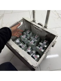 Resim 8 Tekerlekli Gri, 38l Orta Boy Hareketli Alüminyum Tutacaklı Alışveriş Arabası 