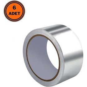 Resim 6 Adet Alüminyum Yanmaz Folyo Bant Soba Boruları İçin 20 Mt 