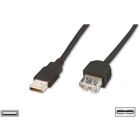 Resim AK-300202-050-S USB 2.0 Uzatma Kablosu, USB A, Erkek - USB A Dişi, AWG 28, 5 metre, USB 2.0 uyumlu, UL, siyah renk 