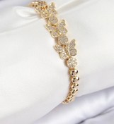 Resim Clariss Pirinç Zirkon Taşlı Kelebek Model Gold Renk Kadın Bileklik 