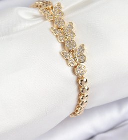 Resim Clariss Pirinç Zirkon Taşlı Kelebek Model Gold Renk Kadın Bileklik 