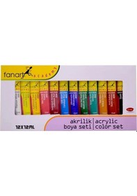 Resim Academy Akrilik Boya Seti 12x12ml Çok Renkli 