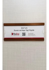 Resim Kurumsal Kapı İsimliği Kolay Değiştirilebilir Ceviz Desenli Kendinden Yapışkanlı 